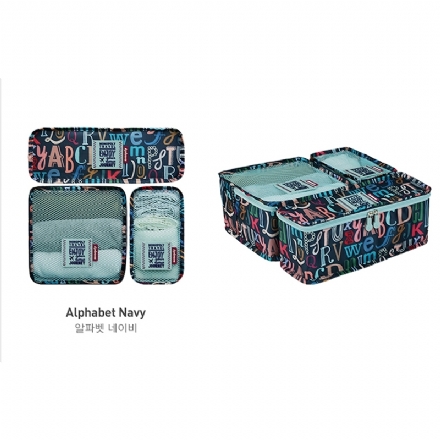 【韩国】 MONOPOLY ENJOY JOURNEY BLOCK POUCH SET 旅行衣物整理套装 收纳袋 三个一组 -  - 6    - Sweet Living