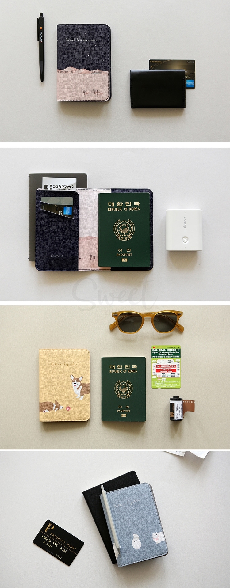 【韩国 Dailylike】时尚短款旅行护照夹 证件包 狗狗 -  - 4@ - Sweet Living