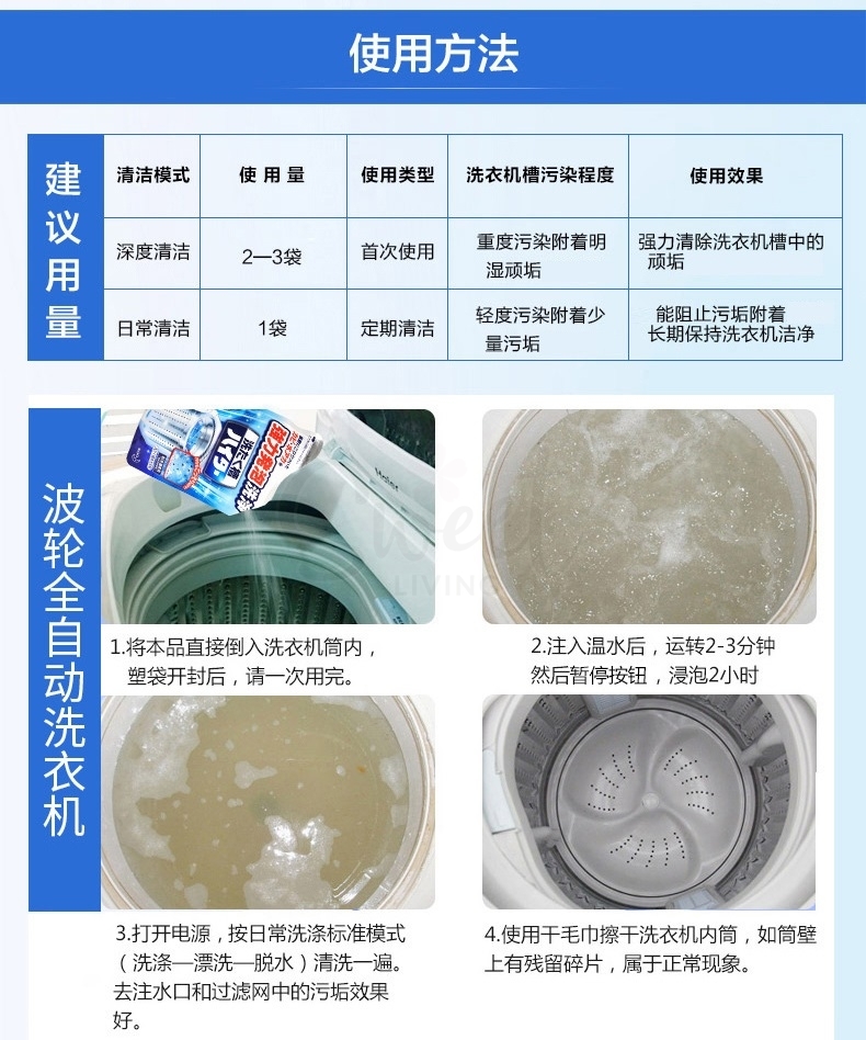 【日本 花王】洗衣机槽清洗剂 全自动波轮滚筒内筒去污除垢清洁剂 -  - 7@ - Sweet Living