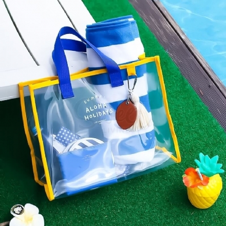 【韩国 2nul】清新夏日透明便携手拎游泳包 时尚旅行沙滩包 Clear Beach Bag - Sweet Living