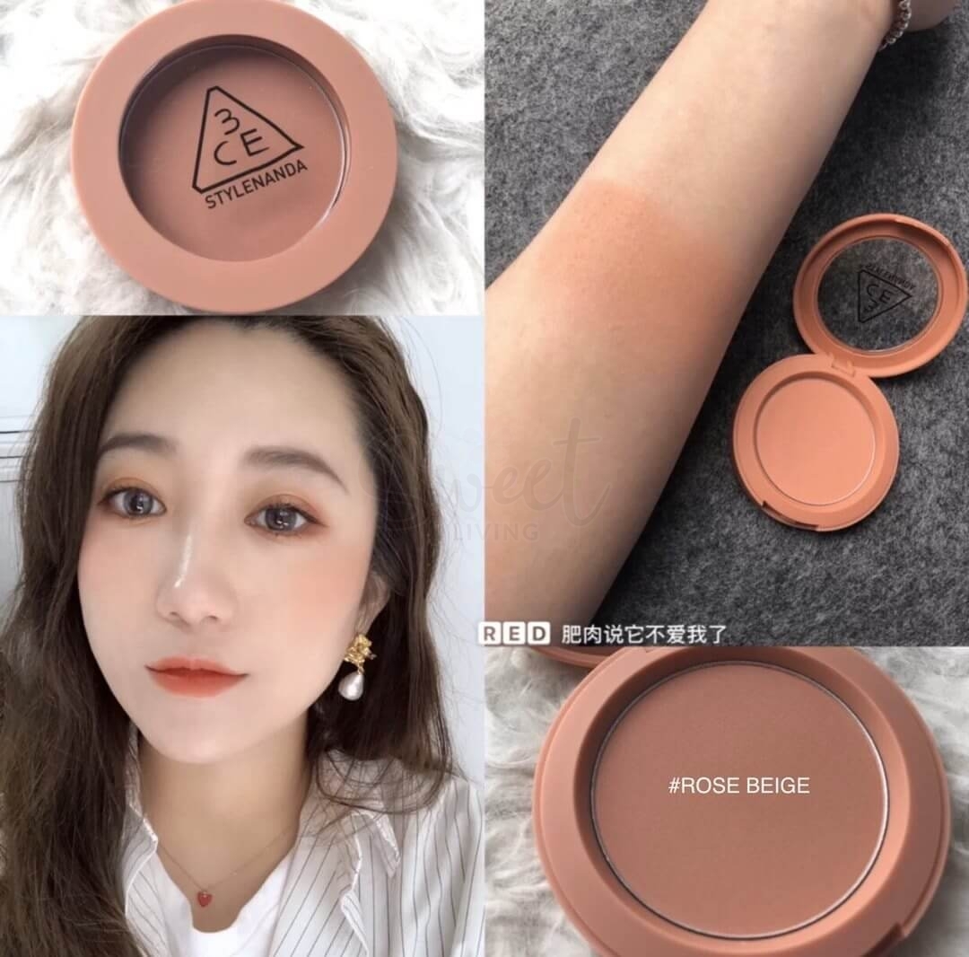 【韩国 3CE】单色腮红 蜜桃橘裸粉哑光自然腮红 Mono Pink/ Rose Beige/ Nude Peach -  - 6@ - Sweet Living