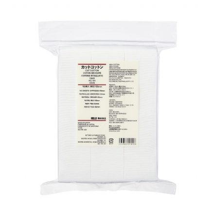 【日本】MUJI 无印良品 无漂白原色化妆棉/卸妆棉 可敷脸 超柔软180枚/ Cotton Pads -     - Sweet Living