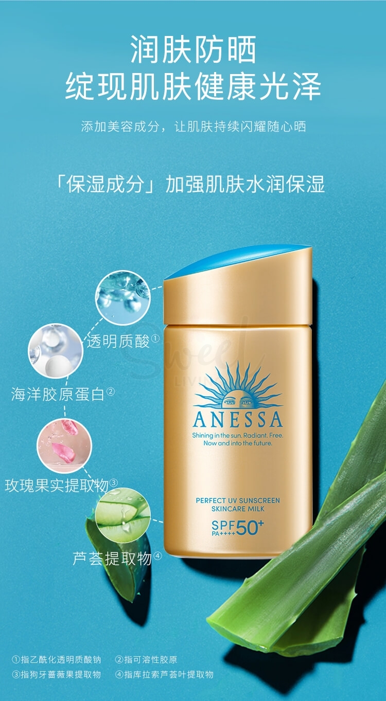 【日本 Anessa】资生堂 安耐晒 超防水护肤金瓶防晒霜 新版小金瓶 限量版包装 哆啦A梦 SPF50+ PA++++ -  - 9@ - Sweet Living