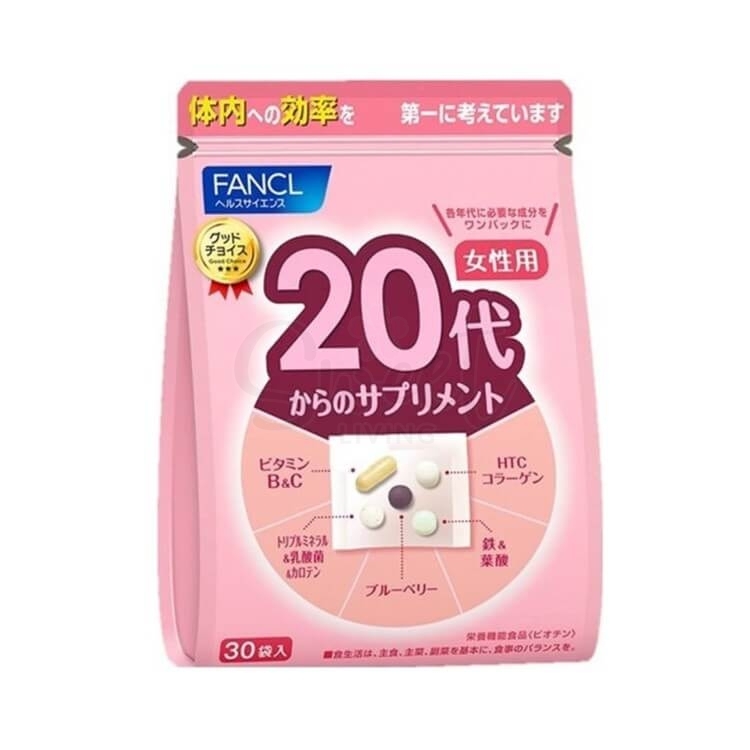 【日本 FANCL】女性综合维生素 20代/30代/40代 营养包 复合维生素b族VB辅酶q维c复合维生素 30包一个月量 -  - 1@ - Sweet Living