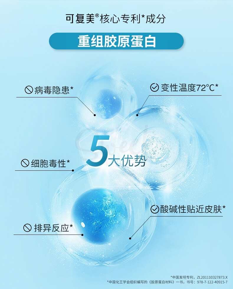 【中国 巨子生物】可复美 医药品牌  类人胶原蛋白生物修复喷雾 过敏医美激光光子项目创面愈合修复 50ml/100ml -  - 3@ - Sweet Living