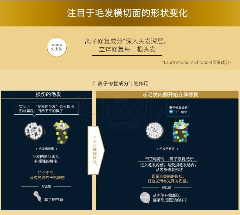 【日本 SHISEIDO】资生堂 TSUBAKI丝蓓绮 黑椿 密集修护 洗发水护发素 490ml/瓶 -  - 8@ - Sweet Living