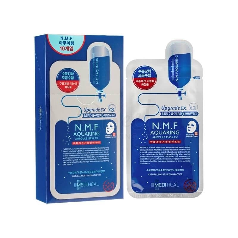 【韩国 MEDIHEAL】 N.M.F Aquaring Ampoule Masks 克莱斯 高效保湿针剂补水面膜 10片/盒 新版本 -  - 1@ - Sweet Living