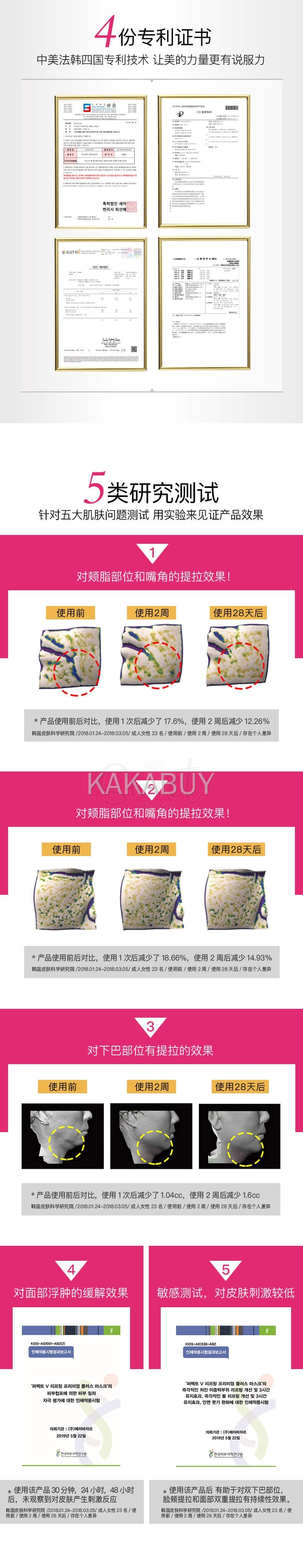 【韩国 Avajar】美法扎 小V脸面膜 瘦脸面膜 紧致提拉收双下巴 小颜神器 5片/盒 - @ - Sweet Living