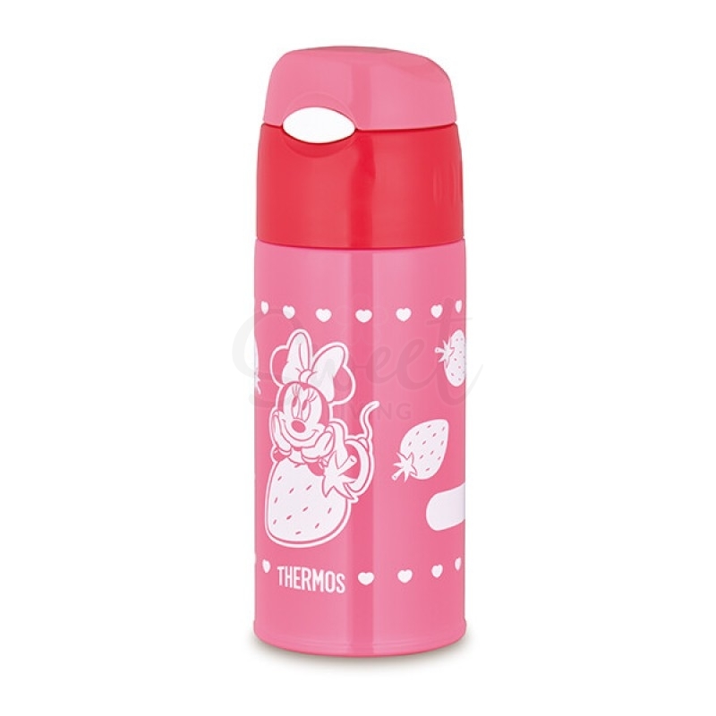 【日本 THERMOS】膳魔师 儿童保温杯 便携儿童吸管杯 不锈钢水杯 米奇米妮款 附赠斜挎背带水杯套 400ml/600ml -  - 5!@ - Sweet Living