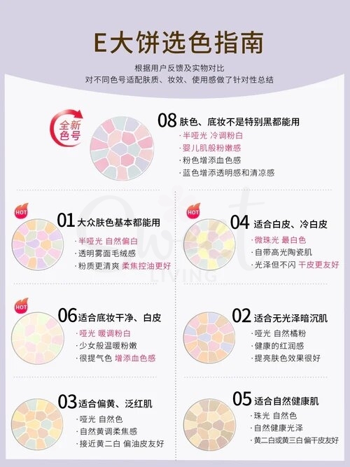【日本 Elegance】雅莉格丝 极致欢颜蜜粉饼 E大饼  日本本土版  散粉定妆粉 1号2号4号6号8号 便携装 8.8g -  - 10@ - Sweet Living
