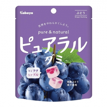 【日本 KABAYA】 Pure & Natural Fruit Soft Candy Grape 双层夹心方块软糖 巨峰提子 45g -  - 4    - Sweet Living