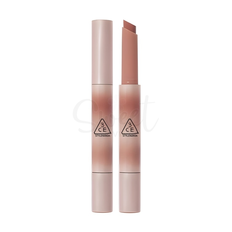 【韩国 3CE】 新品融光唇冻 细管镜面固体唇膏/口红 #Softest 沁心白桃 /Milky Shadow 半日茶 -  - 4@ - Sweet Living