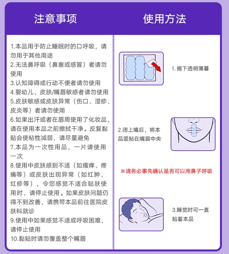 【日本 小林制药】口呼吸贴 矫正贴  防打呼噜 安睡 鼻呼吸 止鼾贴 无香款 成人用 21枚入 -  - 4@ - Sweet Living