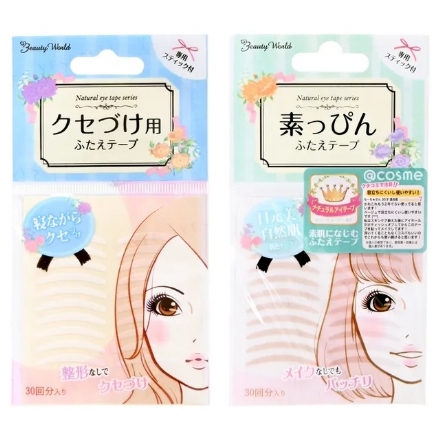 【日本 LUCKY TRENDY 】Beauty World 极细肤色 素肌双眼皮贴 肉色蕾丝网状 自然隐形 30回分/90回分/夜间版 - Sweet Living