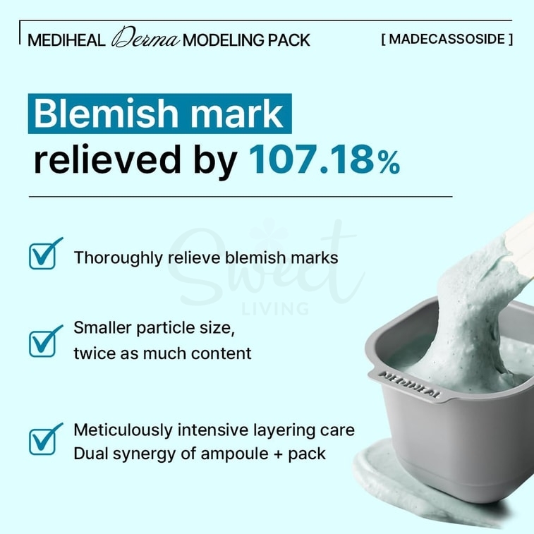 【韩国】Mediheal/克莱斯 Derma Modeling Pack 积雪草 两部曲安瓶舒缓提亮美白泥膜套组/ 单个入 -  - 9@ - Sweet Living