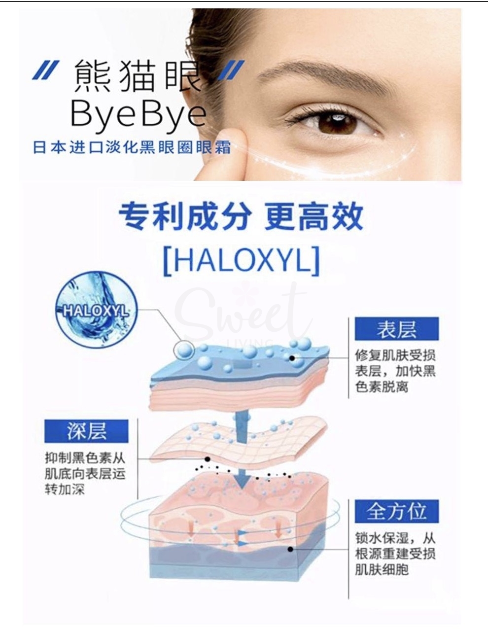 【日本】HADARIKI KUMARGIC 淡化黑眼圈 眼袋细纹 修护熊猫眼 眼霜 20g -  - 7@ - Sweet Living