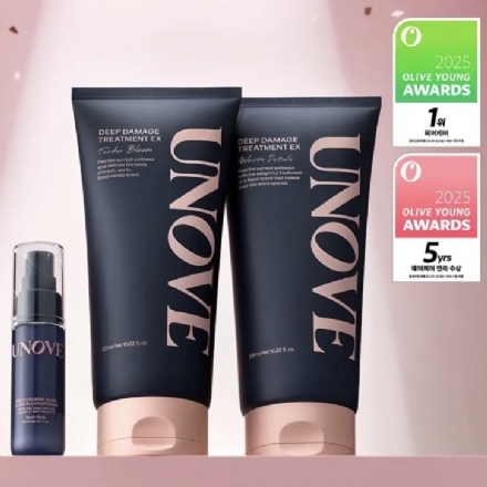 【韩国】UNOVE Hair Treatment 柔诺伊 柔顺修护发膜 深层修复 限量套组混香款双支装 清新花香+木质花香 320+320ml 赠30ml护发乳 -  - 8    - Sweet Living