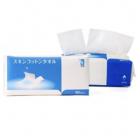 [日本】ITO 洗脸巾 珍珠棉柔巾 家用纸巾一次性洁面巾 抽取式 80抽/包 - Sweet Living