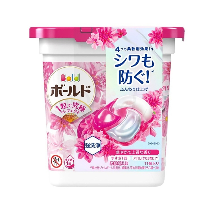 【日本】P&G 宝洁 4D 立体炭酸机能 抗菌 洗衣球 洗衣凝珠 粉色 玫瑰花香 11颗/盒 -  - 1@ - Sweet Living