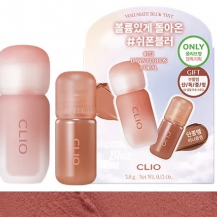 【韩国】Clio 珂莱欧 小胖墩 哑光唇釉 套组加赠迷你唇釉 113 晨雾珊瑚 - Sweet Living