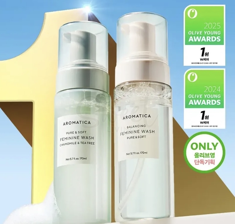 【韩国】AROMATICA 天然植物系 女性私处清洁泡泡护理液 套组 蒲公英款170ml+茶树款170ml -  - 6@ - Sweet Living