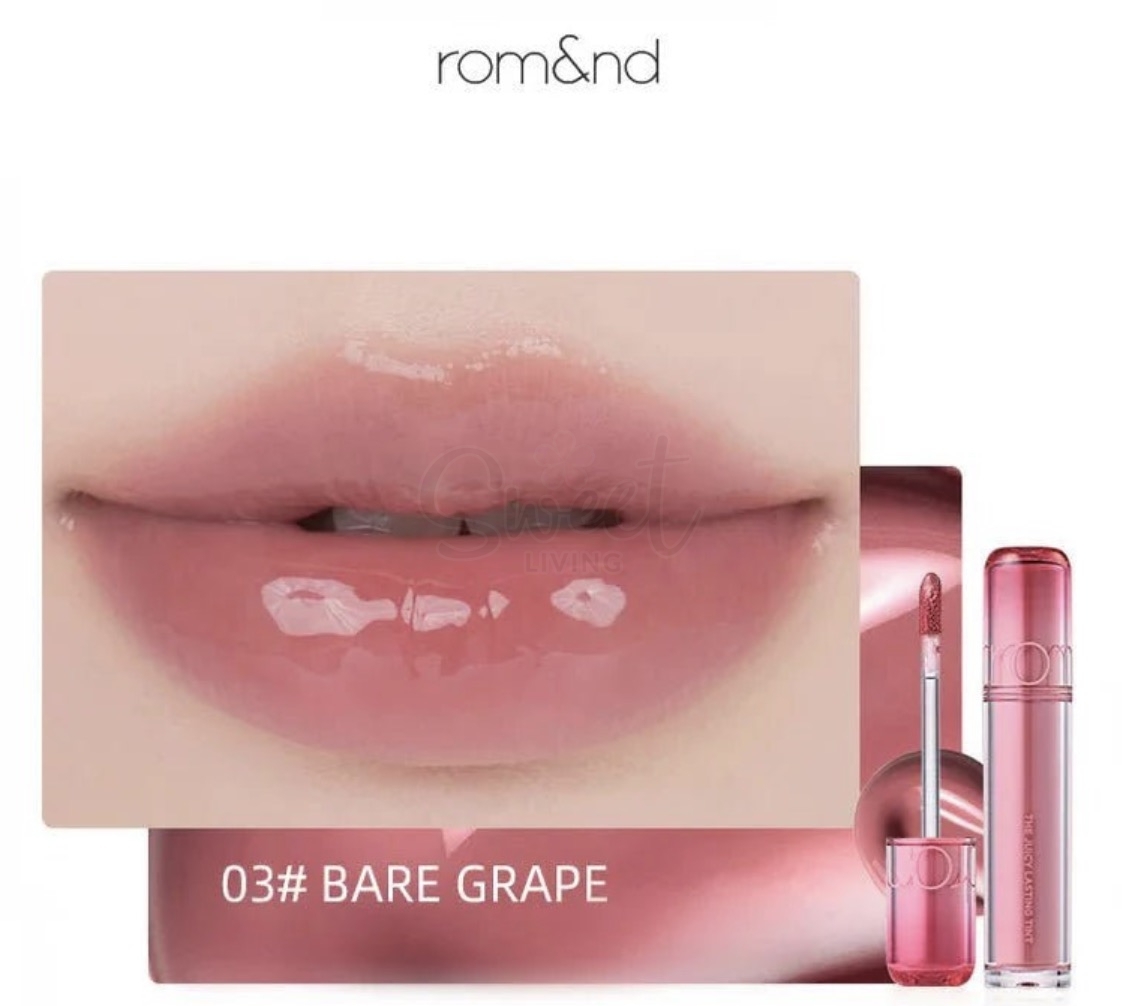 【韩国】ROM&ND Romand 果汁唇釉 2.0 持久镜面唇彩 3层锁色  #3 Bare Grape 蜜光葡萄 套组 加赠迷你唇釉15号 -  - 6@ - Sweet Living