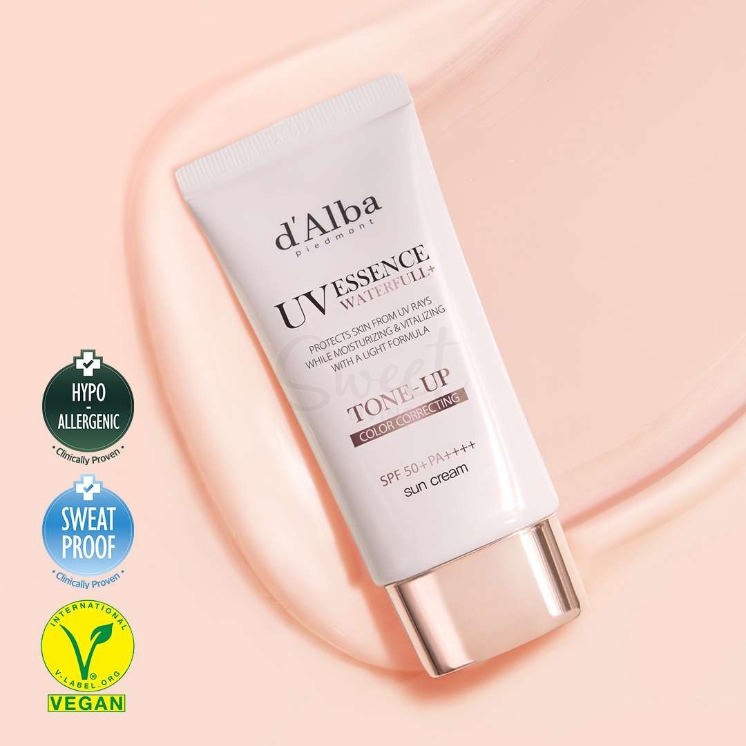 【韩国】d'alba 黛尔珀 粉色防晒隔离霜 素颜提亮 防水防汗 妆前乳 修正暗黄 精华养肤 50ml SPF50+ PA++++ -  - 1@ - Sweet Living