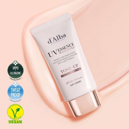 【韩国】d'alba 黛尔珀 粉色防晒隔离霜 素颜提亮 防水防汗 妆前乳 修正暗黄 精华养肤 50ml SPF50+ PA++++ - Sweet Living